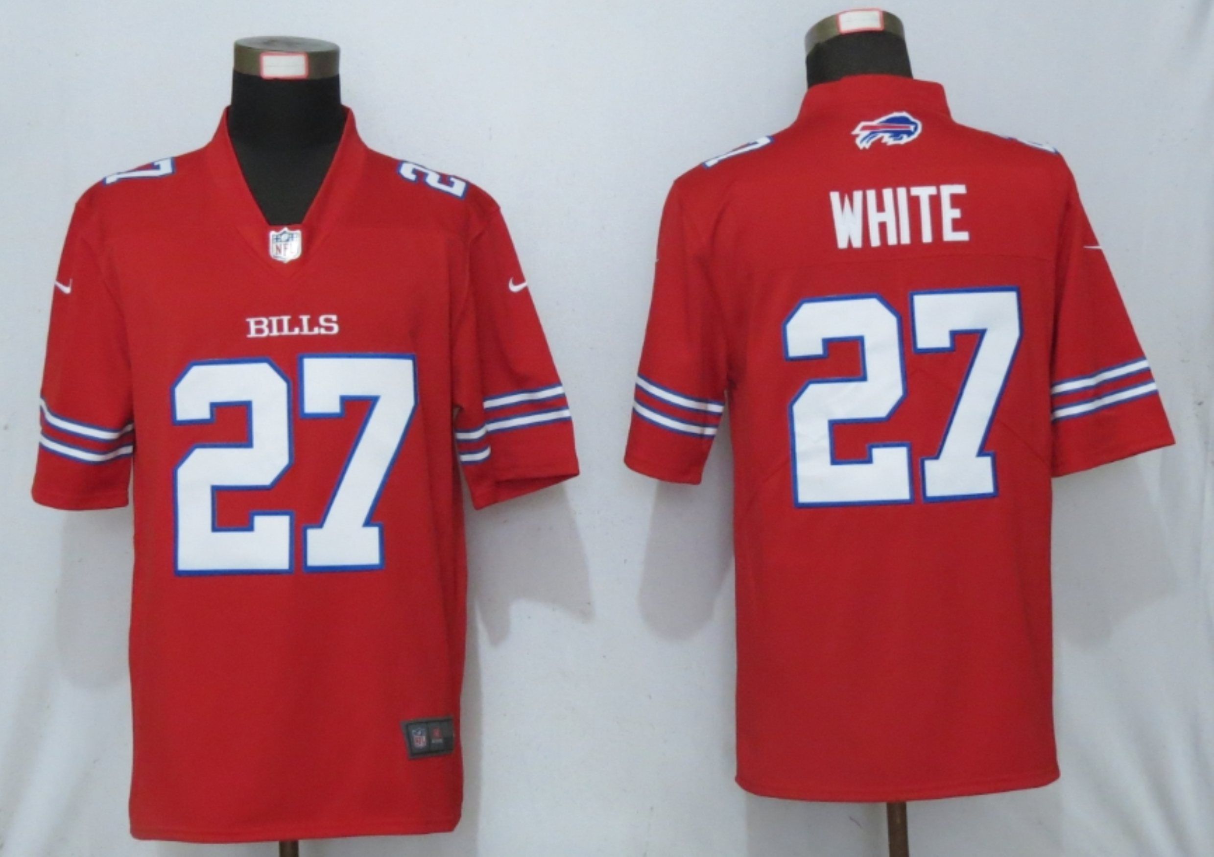 Men Buffalo Bills #27 White Nike Red 2020 Vapor Untouchable Limited Player NFL Jersey